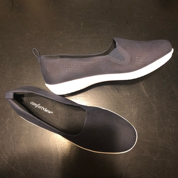 comfortview Shoes - Alessia by Comfortview Navy Slip-On Size 8-1/2W
